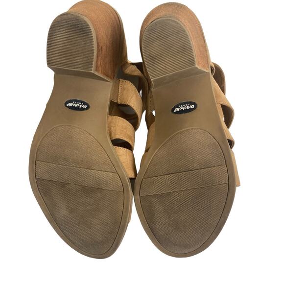 Dr. Scholl's Chaser Caged Stacked Heel Microfiber Open Toe Sandals Size 10M - Picture 7 of 9